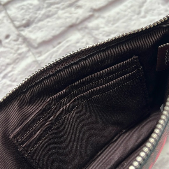 Coach limited edition corner zip wristlet wallet pink red plaid - Picture 4 of 6